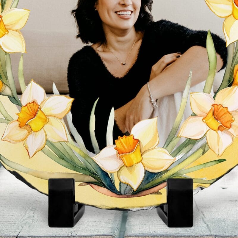 ardezie rotundă personalizată pentru narcisa