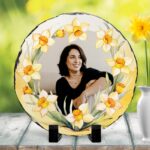 ardezie rotundă personalizată pentru narcisa