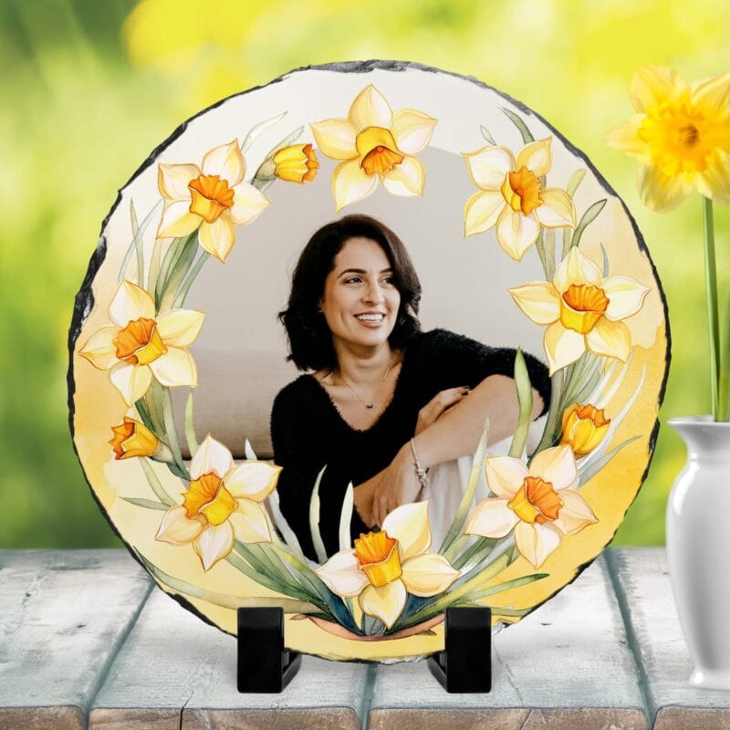 ardezie rotundă personalizată pentru narcisa