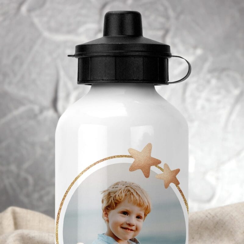 bidon de apă cu 2 capace personalizat cu nume pentru băiețel