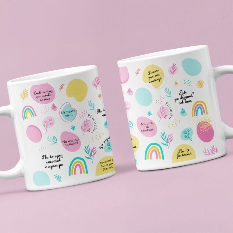 cană personalizată cu mesaje motivaționale