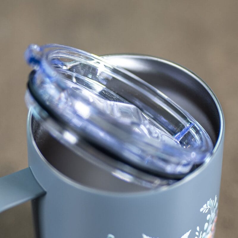 cană termos personalizată cu nume și decor floral