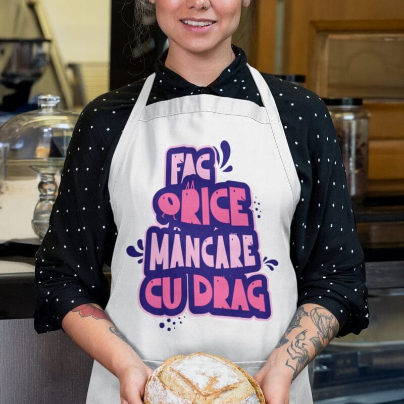 Șorț personalizat cu mesaj pentru gospodine