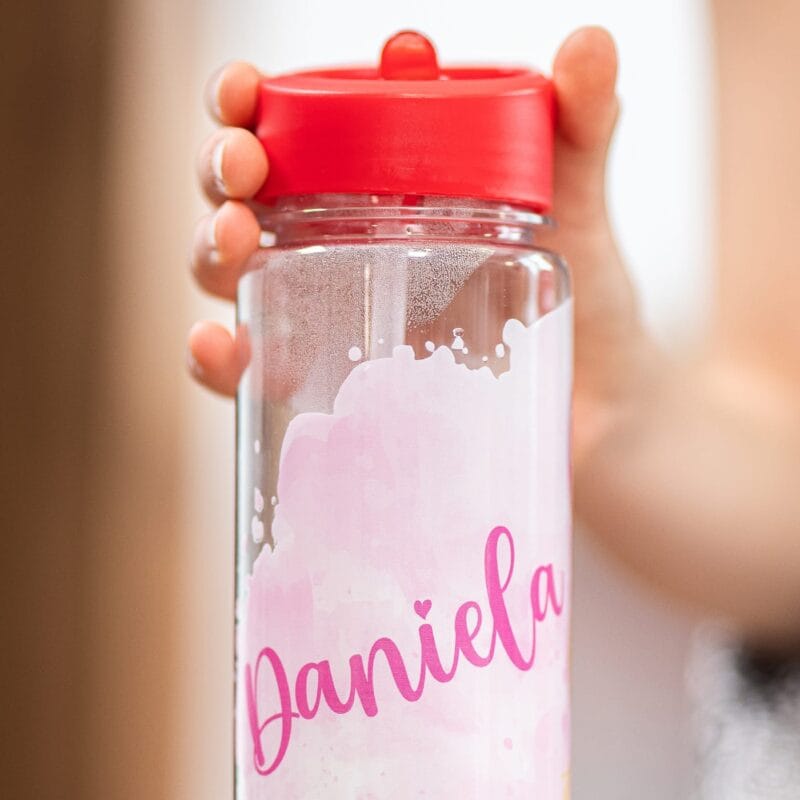 sticlă de apă personalizată cu nume model barbie