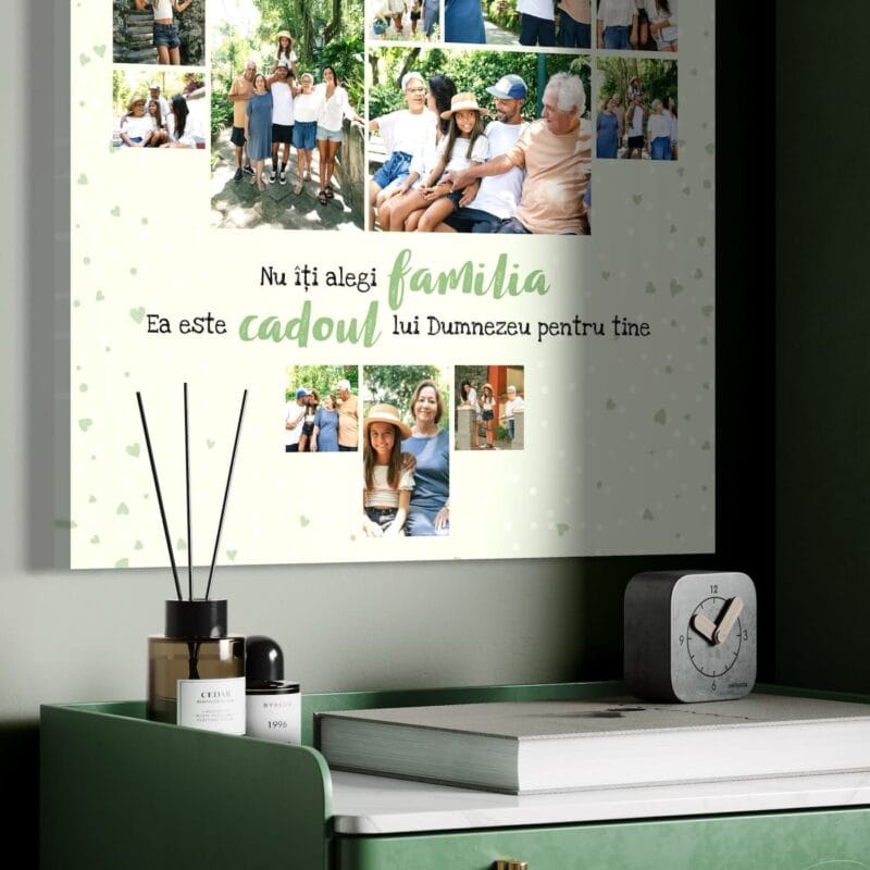 tablou canvas colaj personalizat familia cadoul lui dumnezeu