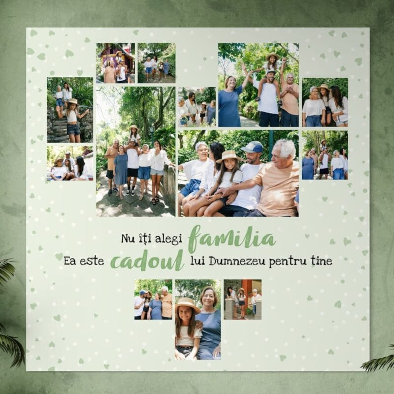 tablou canvas colaj personalizat familia cadoul lui dumnezeu