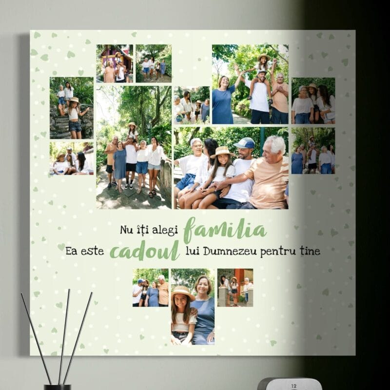 tablou canvas colaj personalizat familia cadoul lui dumnezeu