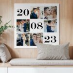 tablou canvas colaj personalizat cu data nunții