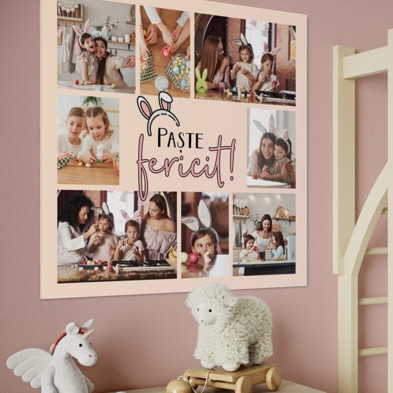 tablou canvas personalizat colaj de familie pentru paște