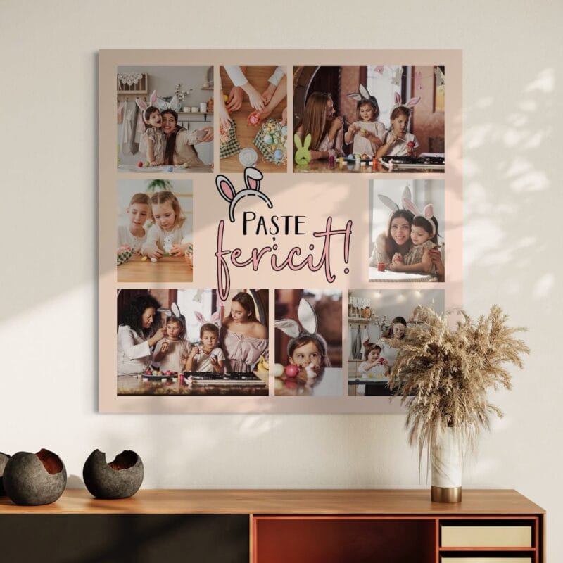 tablou canvas personalizat colaj de familie pentru paște