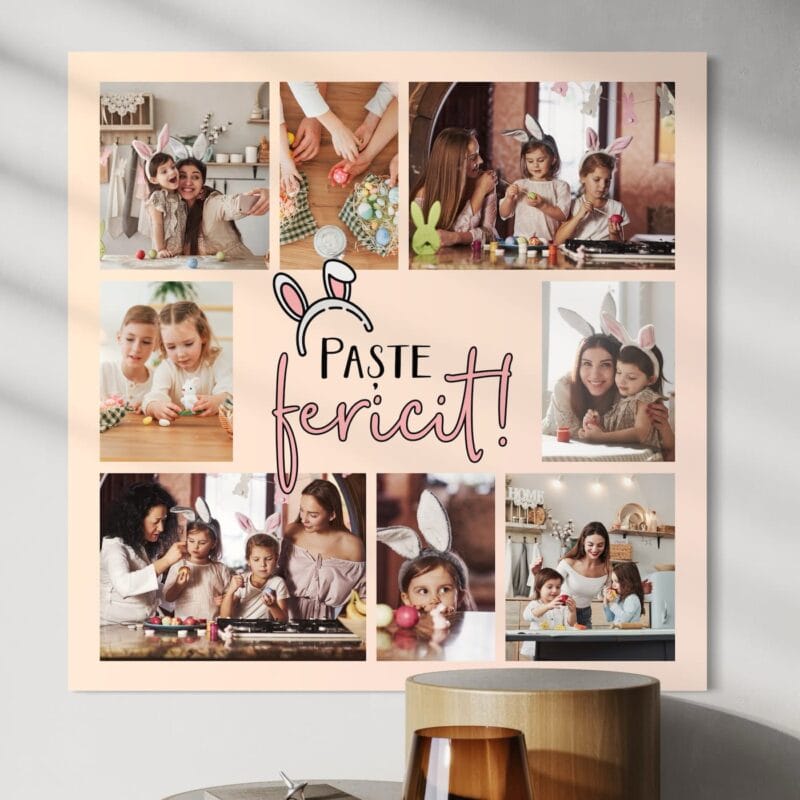 tablou canvas personalizat colaj de familie pentru paște