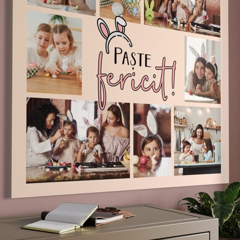 tablou canvas personalizat colaj de familie pentru paște