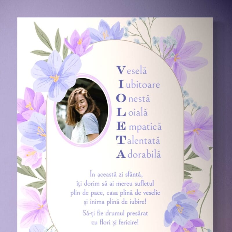 tablou canvas personalizat pentru violeta