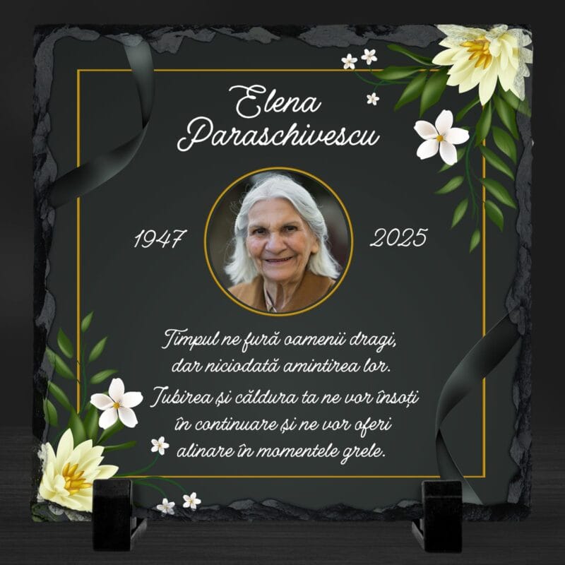 ardezie pătrată personalizată in memoriam