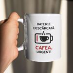 cană personalizată cu baterie descărcată