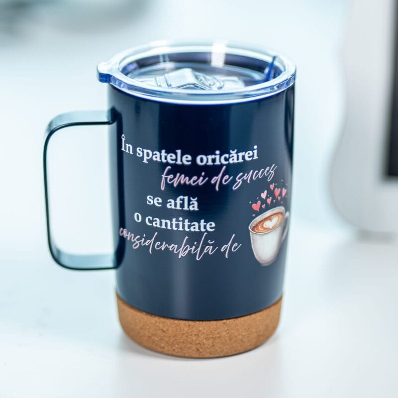 cană termos personalizată pentru femei cu mesaj motivațional