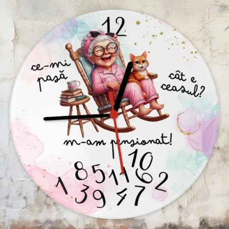 ceas rotund personalizat m-am pensionat