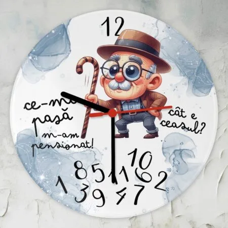 ceas rotund personalizat m-am pensionat