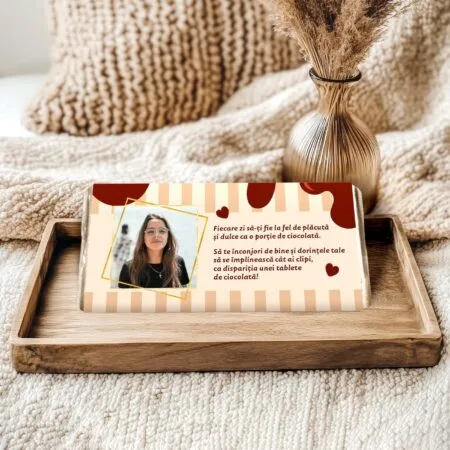 ciocolată personalizată cu poză și mesaj