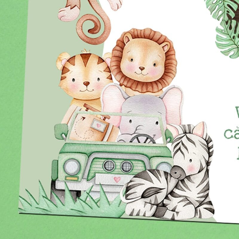 magnet personalizat mărturie botez cu safari