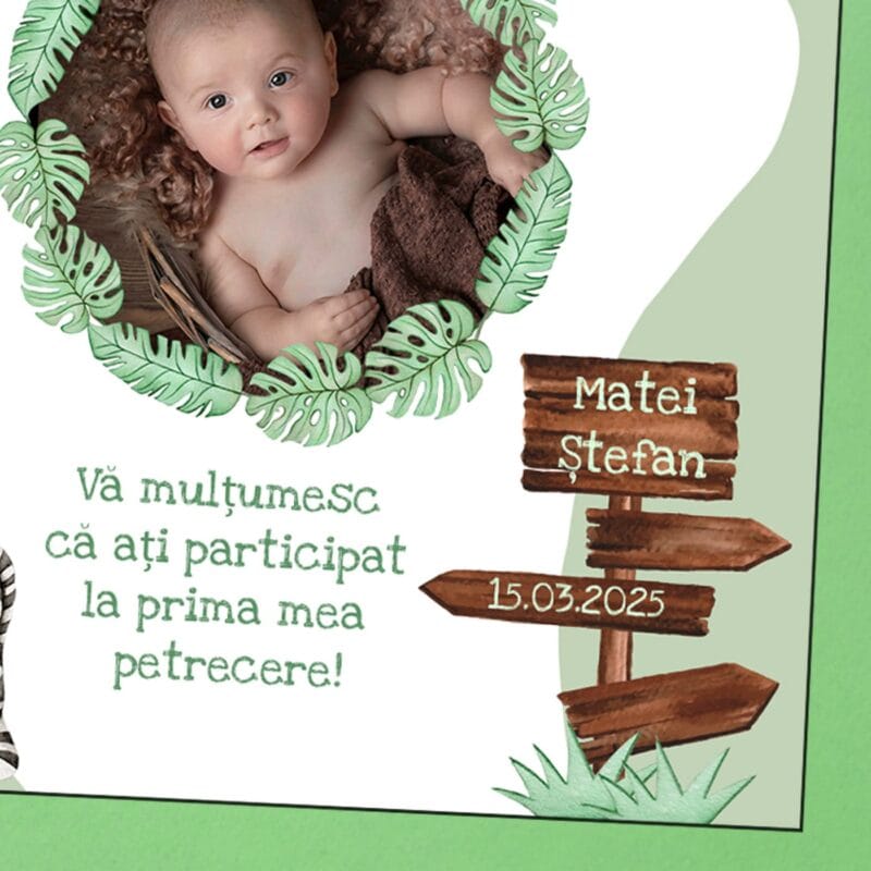 magnet personalizat mărturie botez cu safari