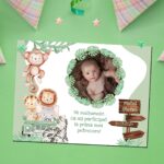 magnet personalizat mărturie botez cu safari