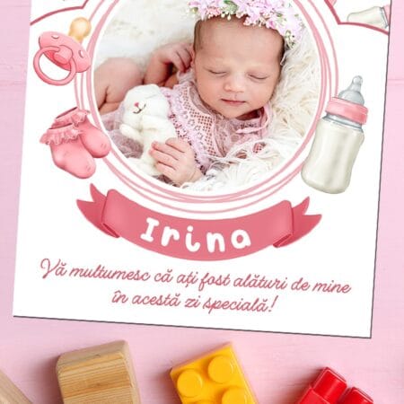 magnet personalizat mărturie botez pentru fetițe