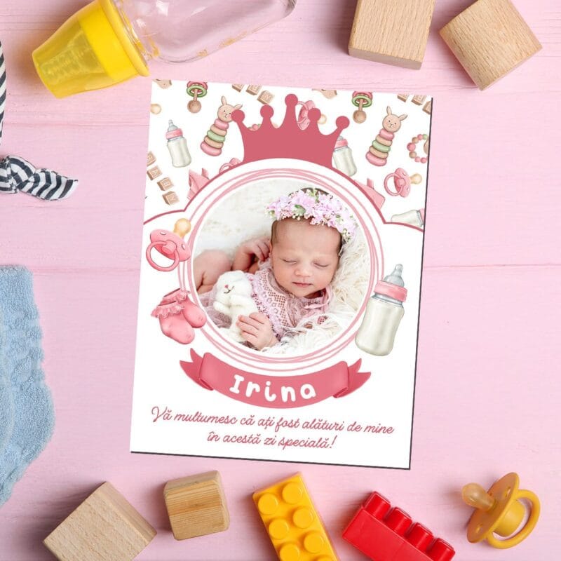 magnet personalizat mărturie botez pentru fetițe