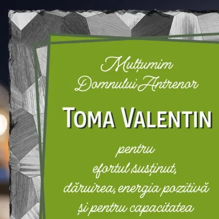 piatră personalizată de mulțumire pentru antrenorul de fotbal