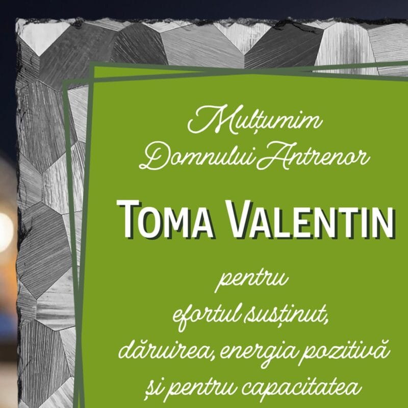 piatră personalizată de mulțumire pentru antrenorul de fotbal