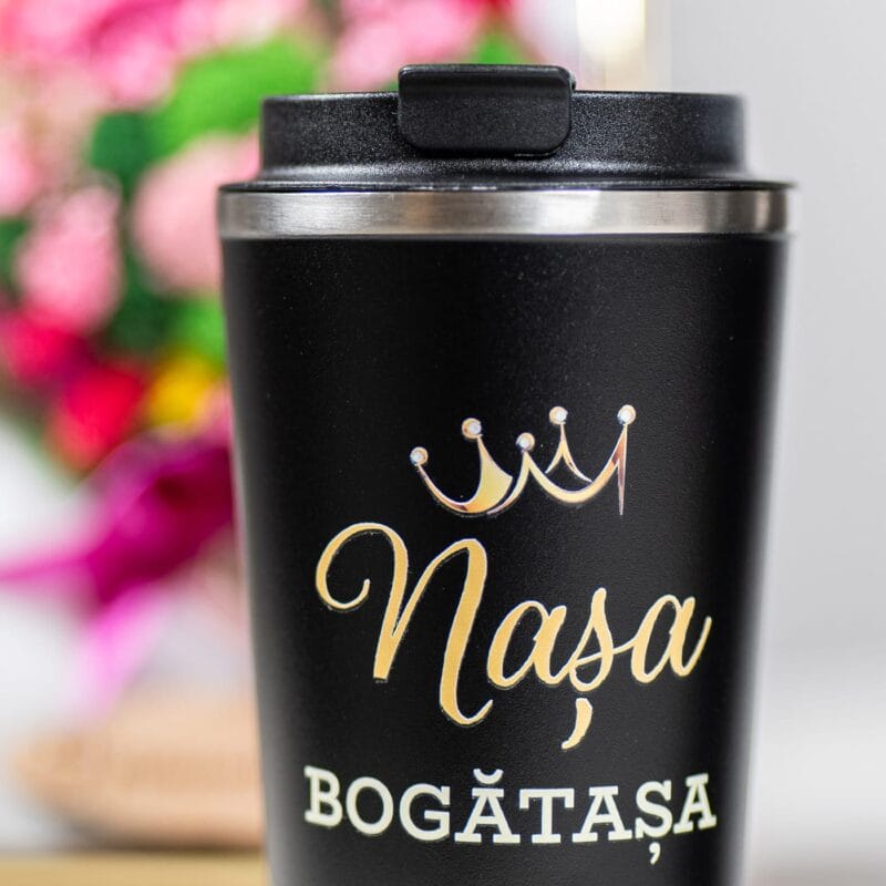 set căni termos personalizate pentru nași