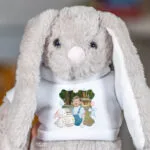 set personalizat cu cană emailată și iepuraș moale din pluș