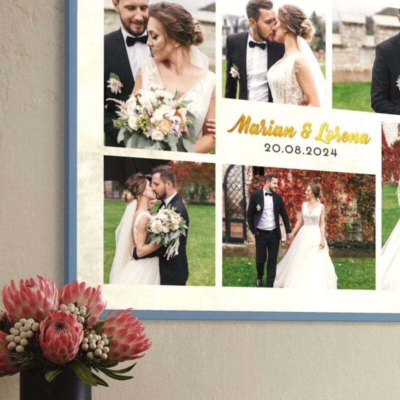 tablou colaj de nuntă personalizat
