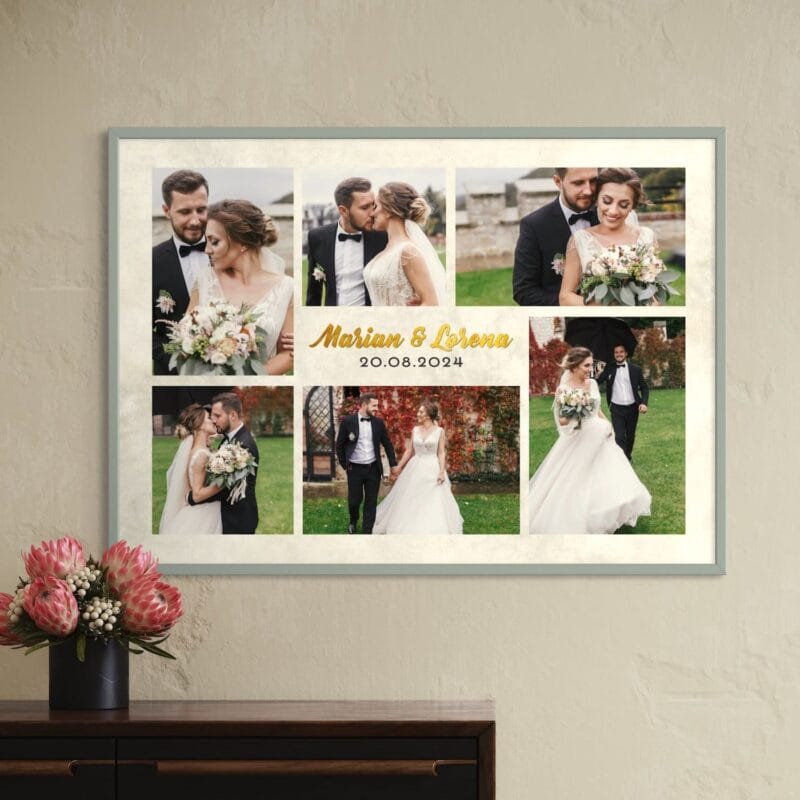 tablou colaj de nuntă personalizat