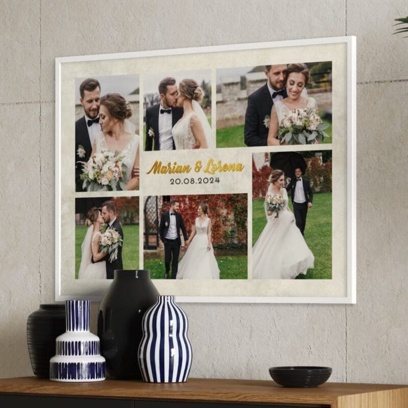 tablou colaj de nuntă personalizat