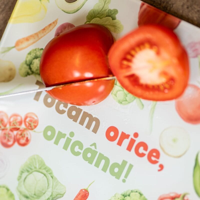 tocător din sticlă personalizat cu mesaj