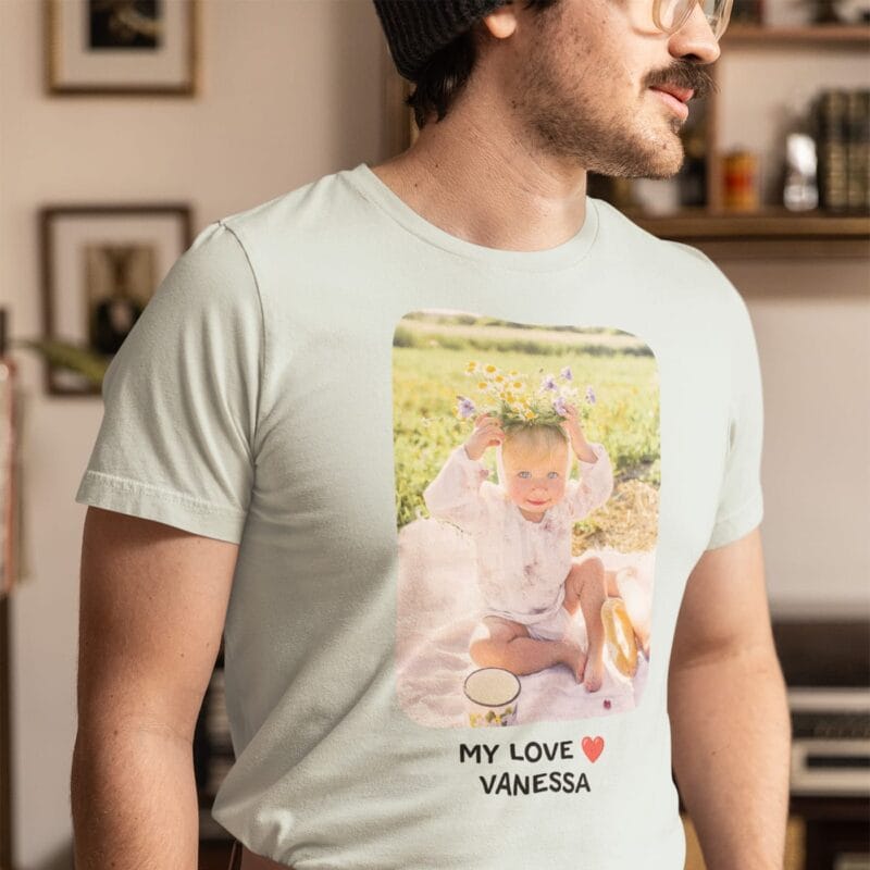 tricou personalizat pentru bărbați cu poză și text