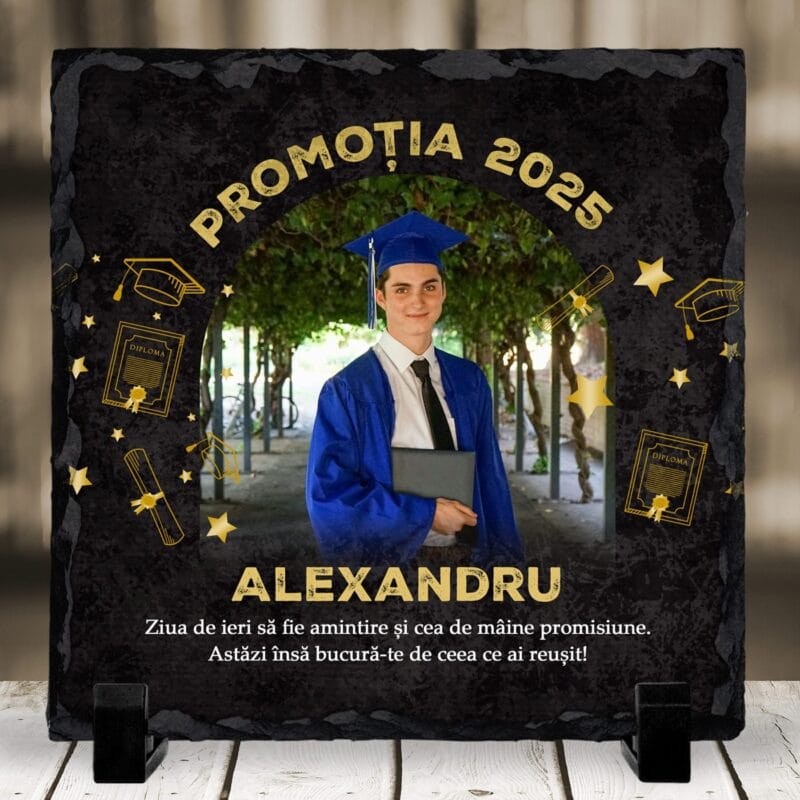 placă ardezie pătrată personalizată — cadou absolvent placă ardezie pătrată personalizată — cadou absolvent