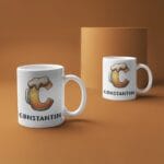 cană personalizată cu mesaj amuzant și nume — beau bere constantin
