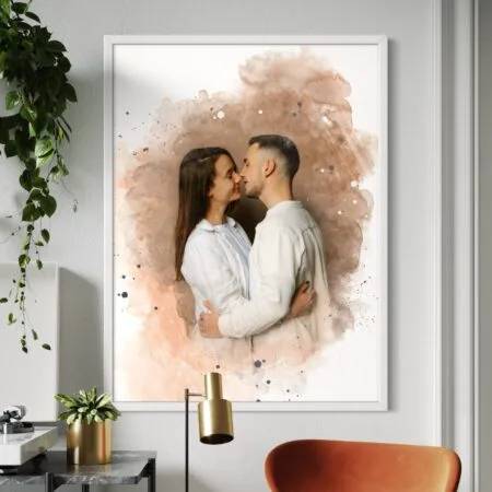 Tablou Personalizat Efect Acuarelă cu Poză
