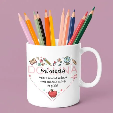 cană personalizată cu mesaj pentru cadru didactic