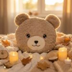 pernă decorativă ursulet de pluș, personalizată prin broderie cu mesajul tău