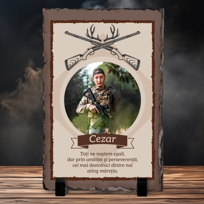 piatră personalizată cadou pentru vânător