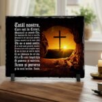 placă de ardezie cu rugăciunea domnească – cadou creștin de suflet
