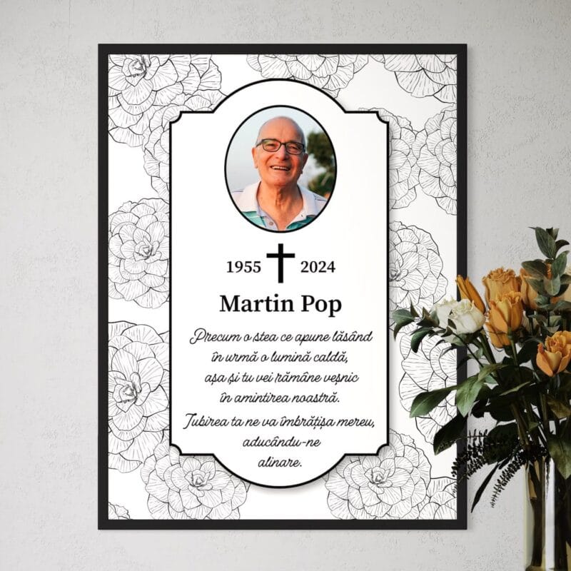 tablou cu ramă personalizat veșnic în amintire