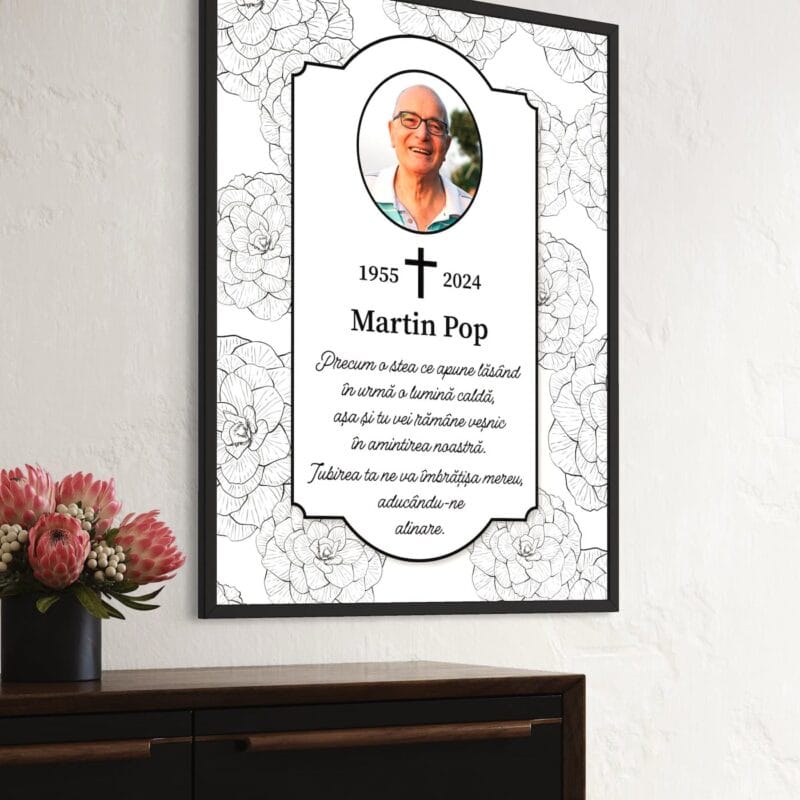 tablou cu ramă personalizat veșnic în amintire
