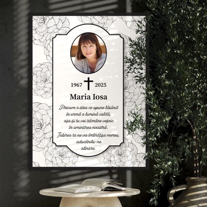 tablou cu ramă personalizat veșnic în amintire