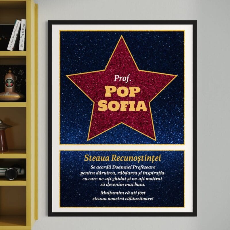 tablou personalizat profesor steaua recunoștinței