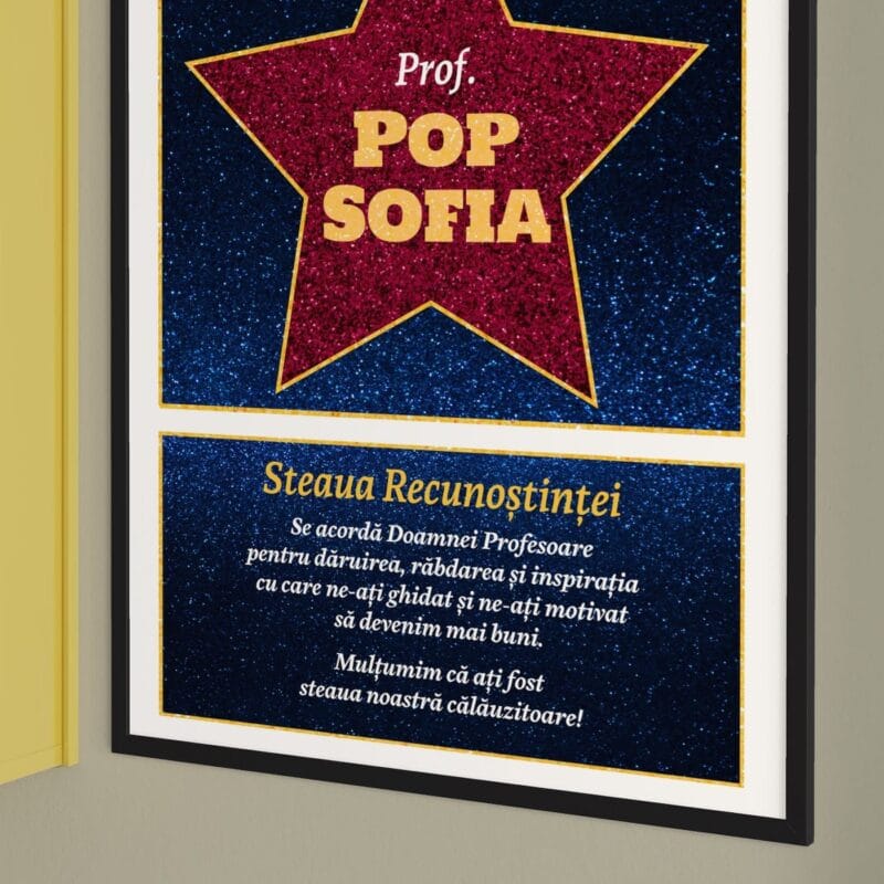 tablou personalizat profesor steaua recunoștinței