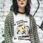 tricou personalizat prieten cu cafeaua și sarcasmul